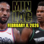 Minnesota Timberwolves vs Los Angeles Clippers Full Game Highlights – February 8, 2026 | NBA Season