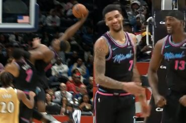 Bam Adebayo dunks on his own teammate Kel'el Ware and taunts him 😂