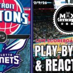 🔴LIVE - Detroit Pistons vs Charlotte Hornets - Play-By-Play & Reactions (2/9/26)