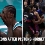 4 PLAYERS EJECTED 😯 PUNCHES THROWN & BENCHES CLEAR during Pistons-Hornets altercation | NBA on ESPN