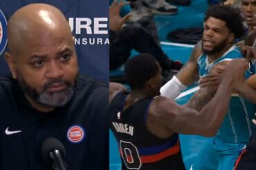 JB Bickerstaff says Hornets crossed the line during huge fight with Pistons 👀