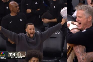 Steph Curry and Steve Kerr hyped after Gui Santos GAME WINNER vs Grizzlies