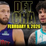 Detroit Pistons vs Charlotte Hornets Full Game Highlights – February 9, 2026 | NBA Season