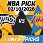 San Antonio Spurs vs LA Lakers Pick 2/10/26 NBA Pick Prediction