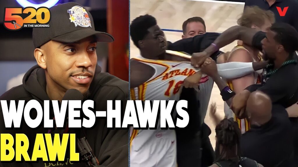 Jeff Teague REACTS to Wolves vs. Hawks BRAWL where Naz Reid tried to RIP Mouhamed Gueye’s shirt off