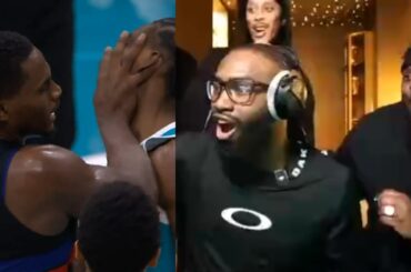 Jaylen Brown LIVE reacts to Pistons vs Hornets FIGHT "Somebody gotta d*e"