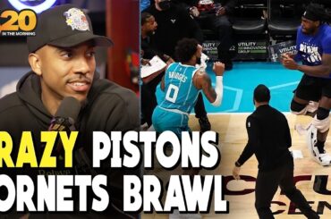 Jeff Teague REACTS to CRAZY NBA FIGHT in Pistons-Hornets game between Isaiah Stewart & Miles Bridges