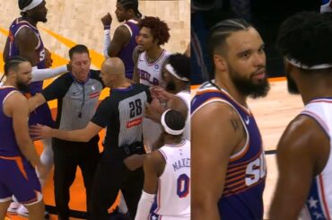 Dillon Brooks gets into it with Kelly Oubre Jr then has words with Joel Embiid