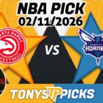 Atlanta Hawks vs Charlotte Hornets Pick 2/11/26 NBA Pick Prediction