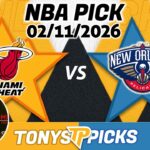 Miami Heat vs New Orleans Pelicans Pick 2/11/26 NBA Pick Prediction