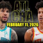 Atlanta Hawks vs Charlotte Hornets Full Game Highlights – February 11, 2026 | NBA Season