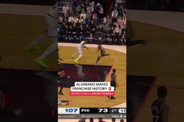 Jose Alvarado becomes FIRST player in Knicks history w/ 25+ PTs, 5+ STLs & 5+ 3PM off the bench ‼️