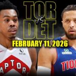Detroit Pistons vs Toronto Raptors Full Game Highlights – February 11, 2026 | NBA Season