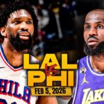 Los Angeles Lakers vs Philadelphia 76ers Full Game Highlights | Feb 5, 2026 | FreeDawkins