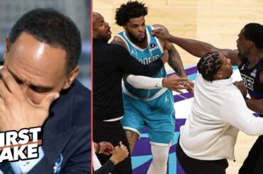 FIRST TAKE | Stephen A. Smith "goes crazy" as four players ejected in wild Pistons-Hornets brawl
