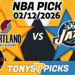 Portland Trail Blazers vs Utah Jazz Pick 2/12/26 NBA Pick Prediction