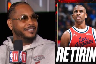 Carmelo Anthony reacts to Chris Paul retiring after waived by Raptors