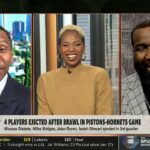 FIRST TAKE | "I love it!" - Stephen A. on 4 players ejected after brawl in Pistons-Hornets games