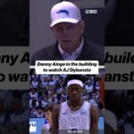 CEO of Utah Jazz Basketball Danny Ainge watching AJ Dybansta & BYU 👀 #utahjazz #byu #basketball