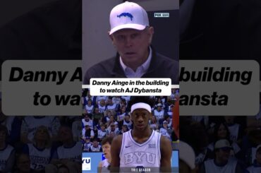 CEO of Utah Jazz Basketball Danny Ainge watching AJ Dybansta & BYU 👀 #utahjazz #byu #basketball