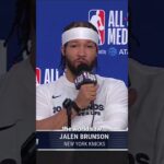 Brunson references Josh Hart's media day prank ☝🏽 🍑 #shorts