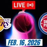 NBA LIVE! Los Angeles Lakers vs Detroit Pistons February 16, 2026 | 2026 NBA Season Live 2K