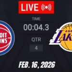 NBA LIVE! Los Angeles Lakers vs Detroit Pistons February 16, 2026 | 2026 NBA Season Live 2K
