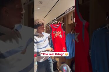 Jalen’s first official All-Star jersey 🤩 #nba #jalenjohnson #hawks #nbaallstar