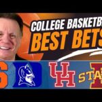 College Basketball Monday BEST Bets! Syracuse vs Duke | Houston vs Iowa State