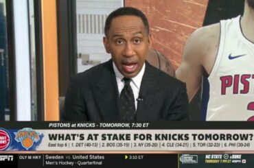 Stephen A. Smith on Pistons vs Knicks tomorrow; Should the NBA embrace tanking? | FIRST TAKE