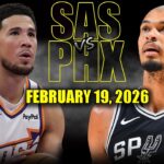 San Antonio Spurs vs Phoenix Suns Full Game Highlights – February 19, 2026 | NBA Season