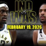 Indiana Pacers vs Washington Wizards Full Game Highlights – February 19, 2026 | NBA Season