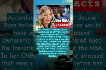 Jeanie Buss On Lakers Future #jeaniebuss #lakers #nbanews