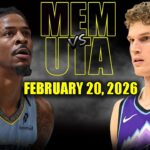 Memphis Grizzlies vs Utah Jazz Full Game Highlights – February 20, 2026 | NBA Season