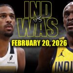Indiana Pacers vs Washington Wizards Full Game Highlights – February 20, 2026 | NBA Season