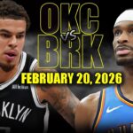 Oklahoma City Thunder vs Brooklyn Nets Full Game Highlights – February 20, 2026 | NBA Season