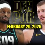 Denver Nuggets vs Portland Trail Blazers Full Game Highlights – February 20, 2026 | NBA Season