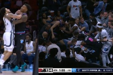 Scottie Pippen Jr and Myron Gardner HUGE FIGHT and both get ejected 😳