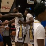 DeAndre Jordan protects Derik Queen then calms him down after scuffle with Drummond