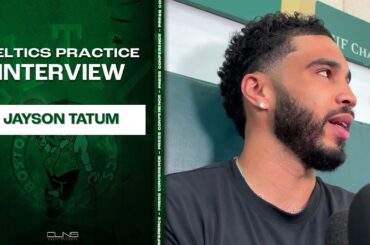 Jayson Tatum Says He DOES NOT Have a Return Date in Mind | Celtics Practice Interview