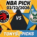 Toronto Raptors vs. Milwaukee Bucks Pick 2/22/26 NBA Pick Prediction