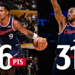 Kawhi Leonard & Bennedict Mathurin Combine for 57 PTS vs Lakers