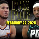 Phoenix Suns vs Portland Trail Blazers Full Game Highlights – February 22, 2026 | NBA Season