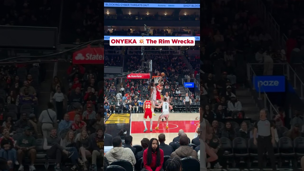 Putting the Double O in BOOM 💥 #nba #hawks #onyekaokongwu #dunk #posterized