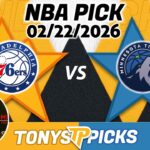 Philadelphia 76ers vs. Minnesota Timberwolves Pick 2/22/26 NBA Pick Prediction