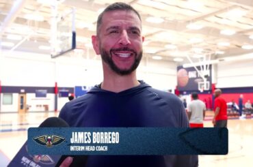 James Borrego on Dejounte Murray, rotation decisions | Pelicans Practice 2/23/26