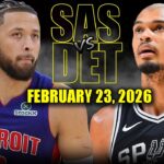 San Antonio Spurs vs Detroit Pistons Full Game Highlights – February 23, 2026 | NBA Season