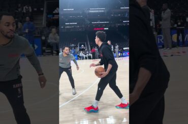 02-22-26 Atlanta Hawks Forward Jalen Johnson Warming Up