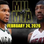 Miami Heat vs Milwaukee Bucks Full Game Highlights – February 24, 2026 | NBA Season