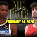 Minnesota Timberwolves vs Portland Trail Blazers Full Game Highlights – February 24 2026 |NBA Season